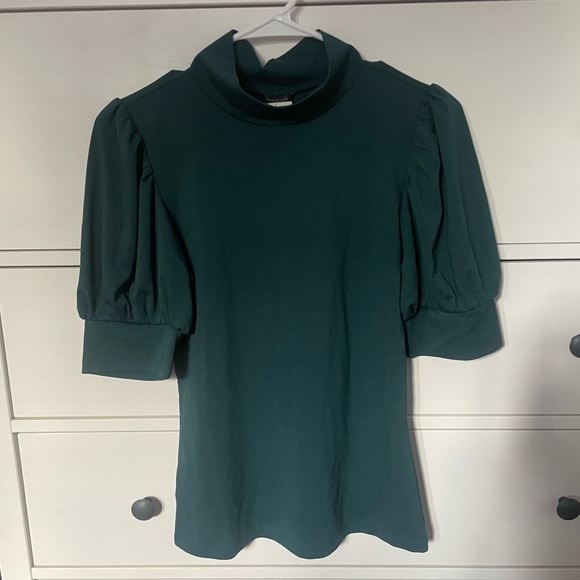 Ann Taylor Puff Sleeve Mockneck Top - Picture 3 of 7